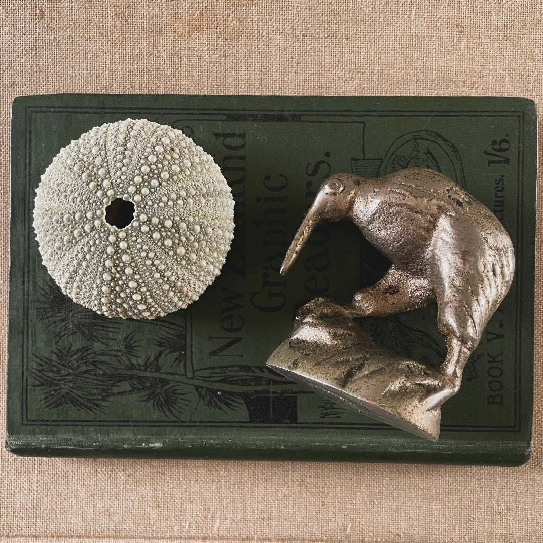 Vintage metal kiwi bird - New Zealand kiwi figurine / paperweight statue