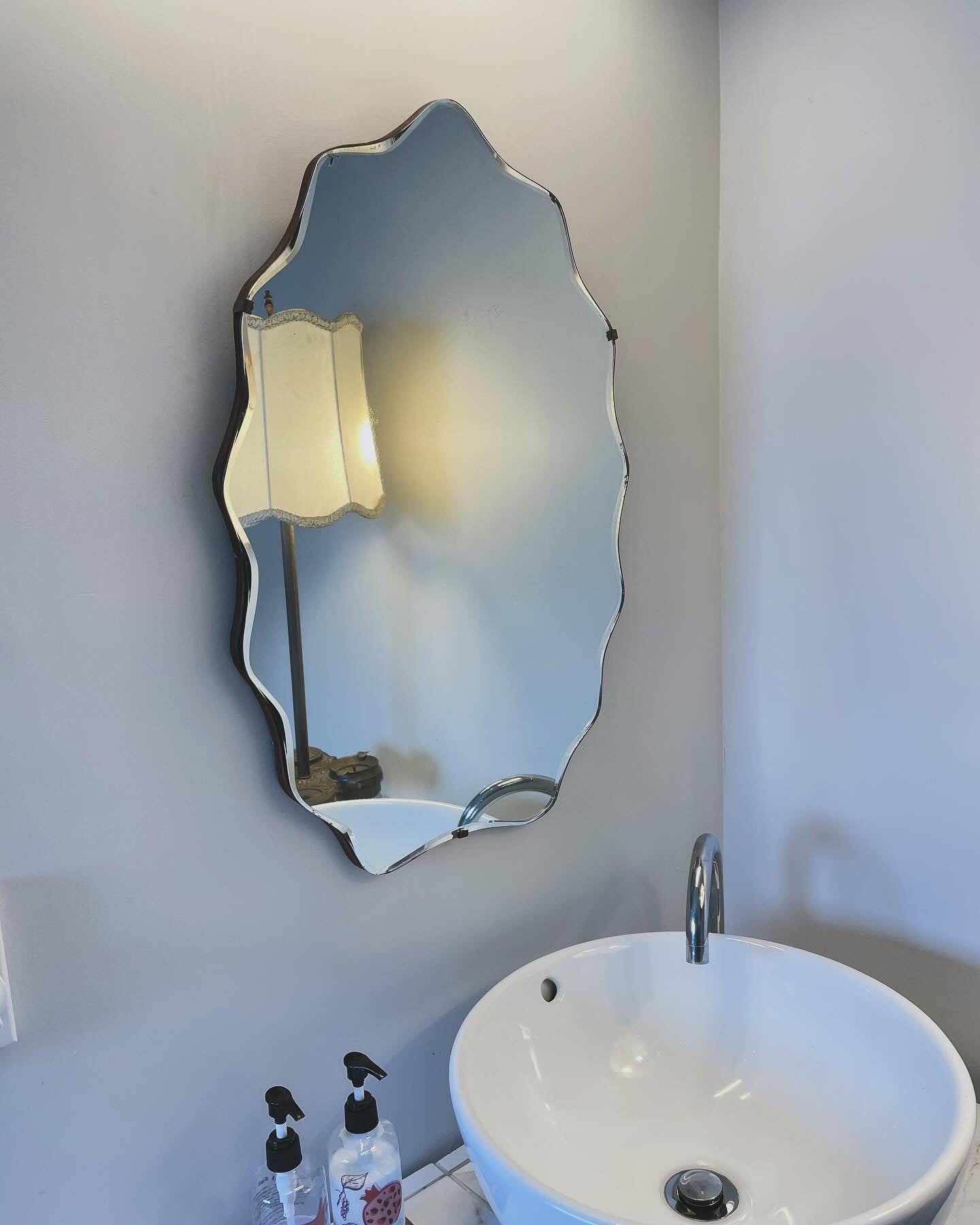 Wavy squiggle mirror - authentic art deco arched mirror
