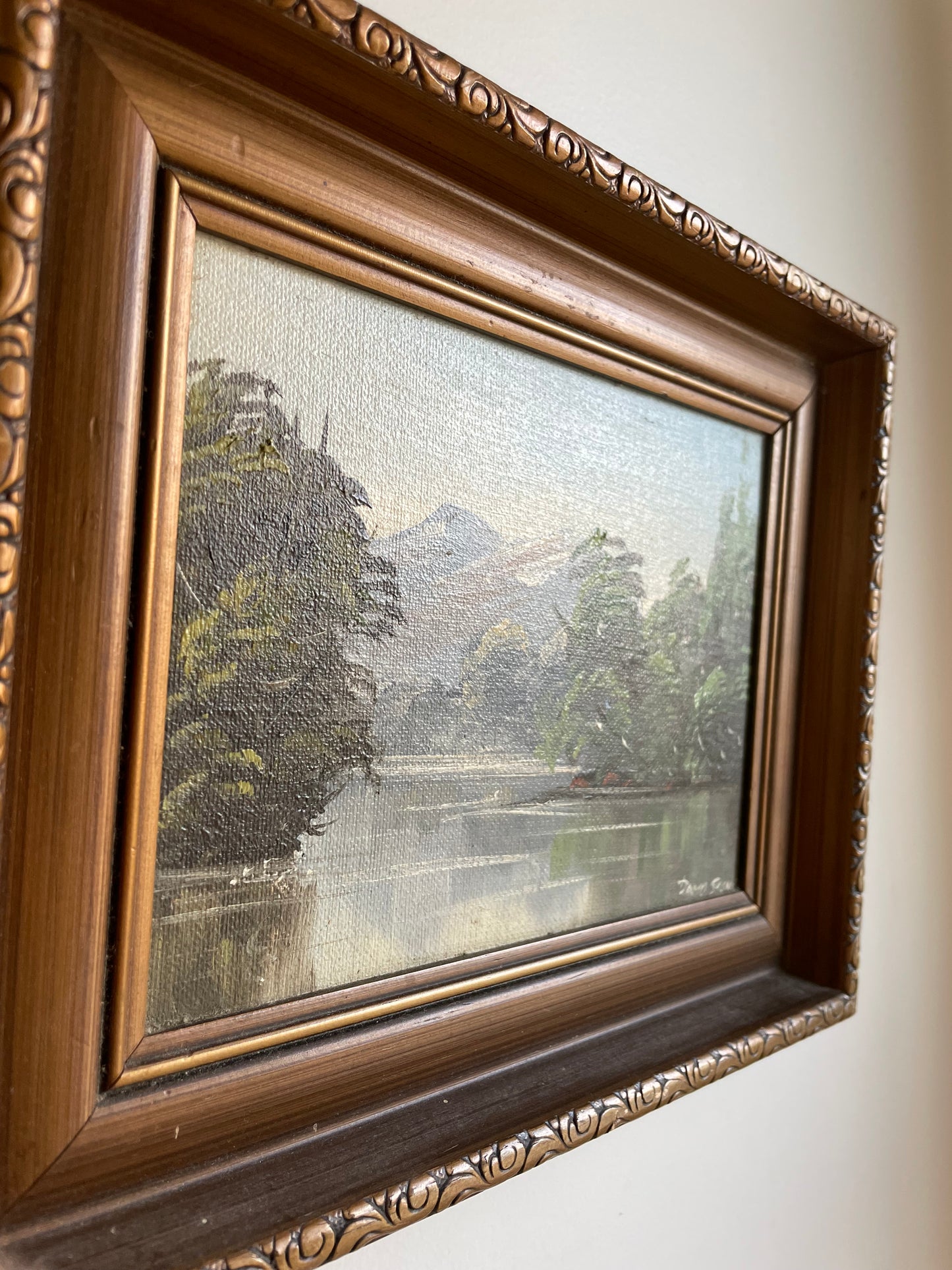 Original signed oil painting of Lake Moeraki in Haast, New Zealand