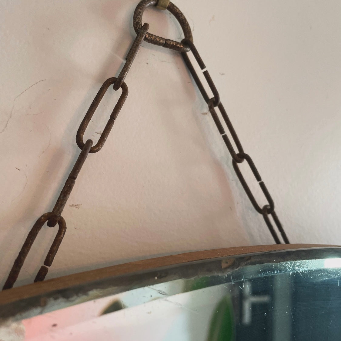 Retro mirror with beveled edges - vintage bathroom vanity mirror