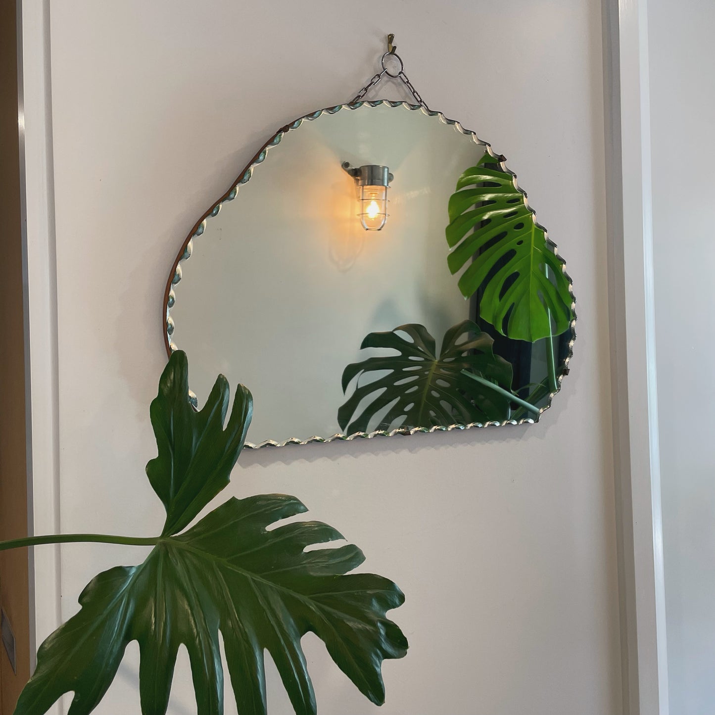 Cloud 9 - Art Deco mirror with scalloped beveled edges cloud shape