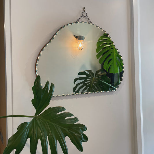 Cloud 9 - Art Deco mirror with scalloped beveled edges cloud shape