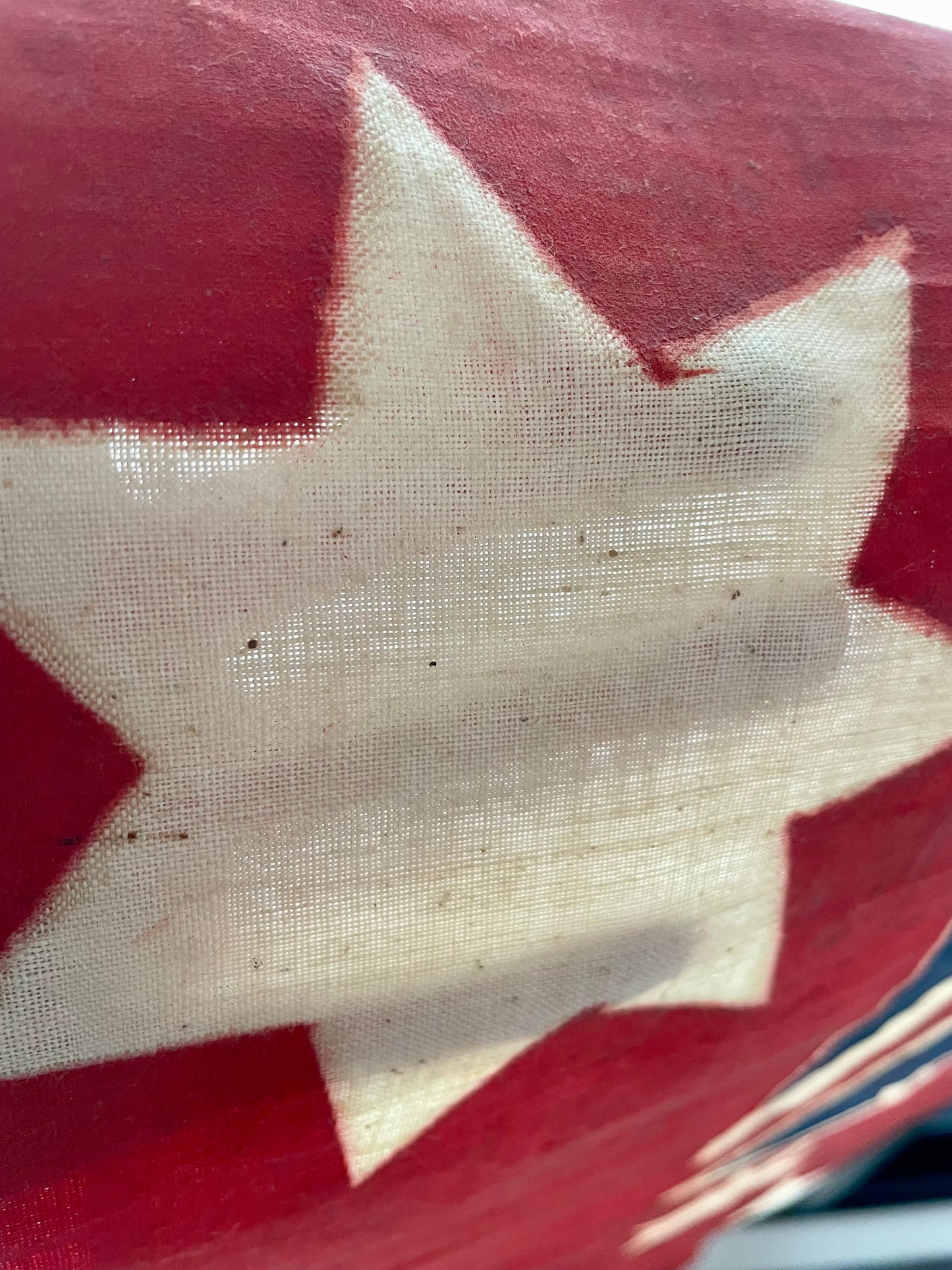 Antique painted parade flag - Australian Red Ensign Flag - vintage parade flag on pole