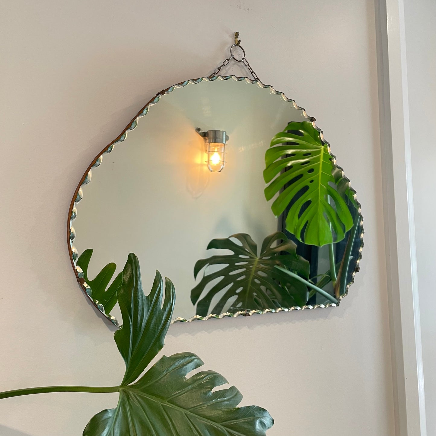 Cloud 9 - Art Deco mirror with scalloped beveled edges cloud shape