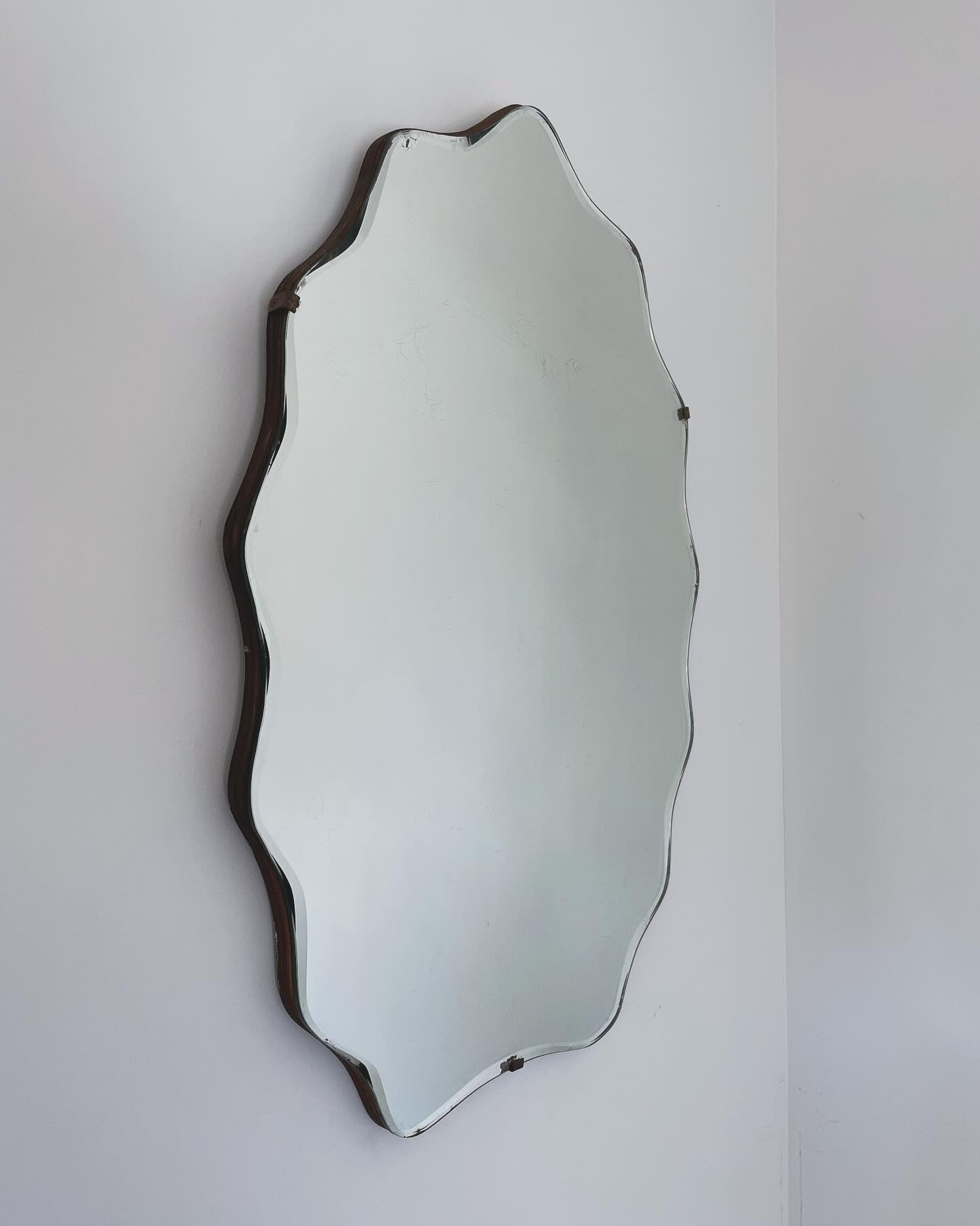 Wavy squiggle mirror - authentic art deco arched mirror