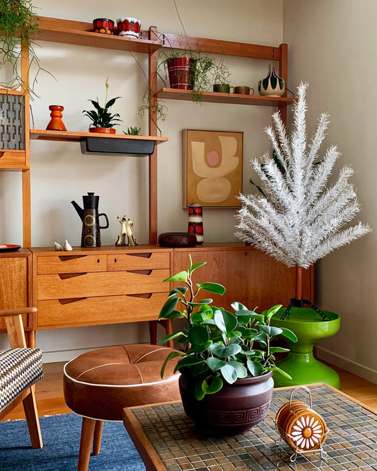 The Silver Bullet- 4 foot Vintage white and silver Christmas tree - midcentury modern stainless tinsel xmas tree