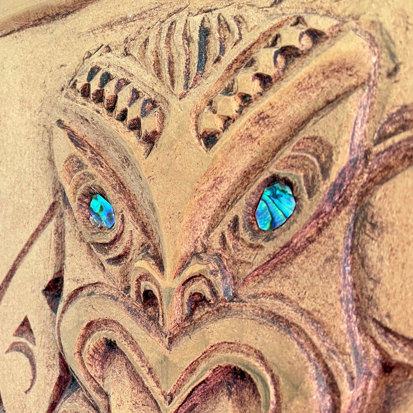 New Zealand Tiki carving relief art - Māori artwork