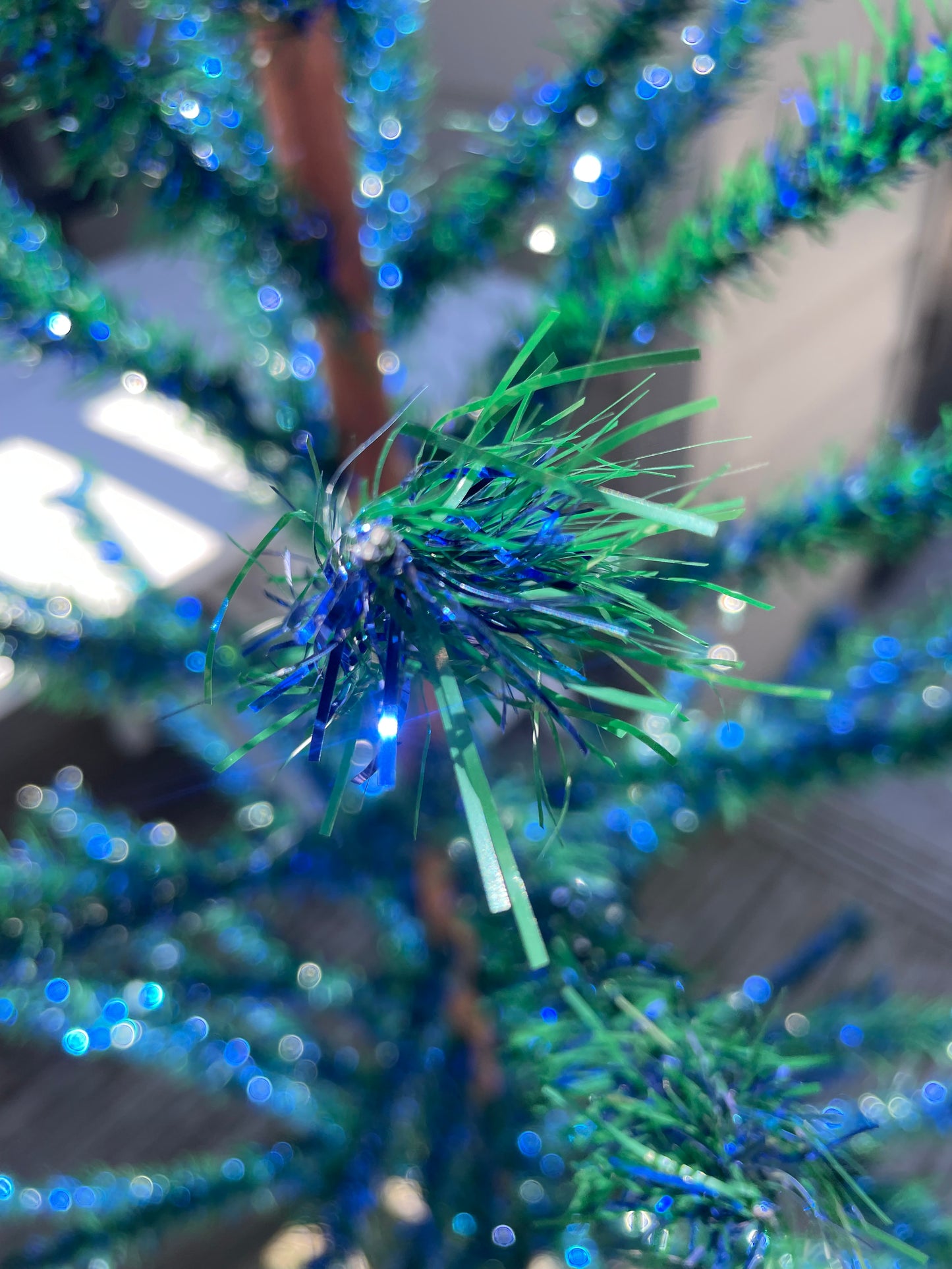 Sapphire Tree - vintage blue and green midcentury modern Christmas tree