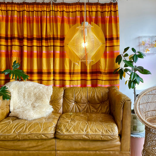 Desert Sunset - Vintage 1970’s drapes from Germany by Schloss & Druck - retro pink, yellow and orange curtains