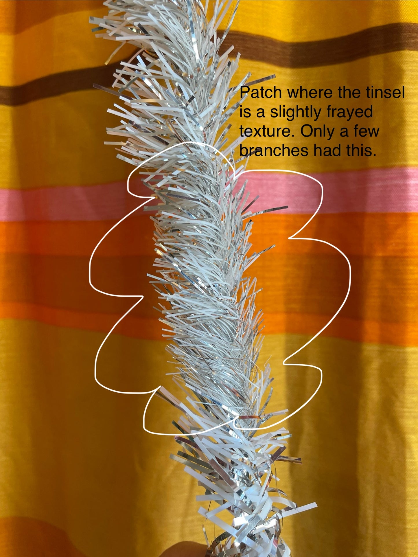 Fairy light tree - 7 foot Vintage silver & white sparkly Christmas tree - midcentury modern aluminum xmas tree