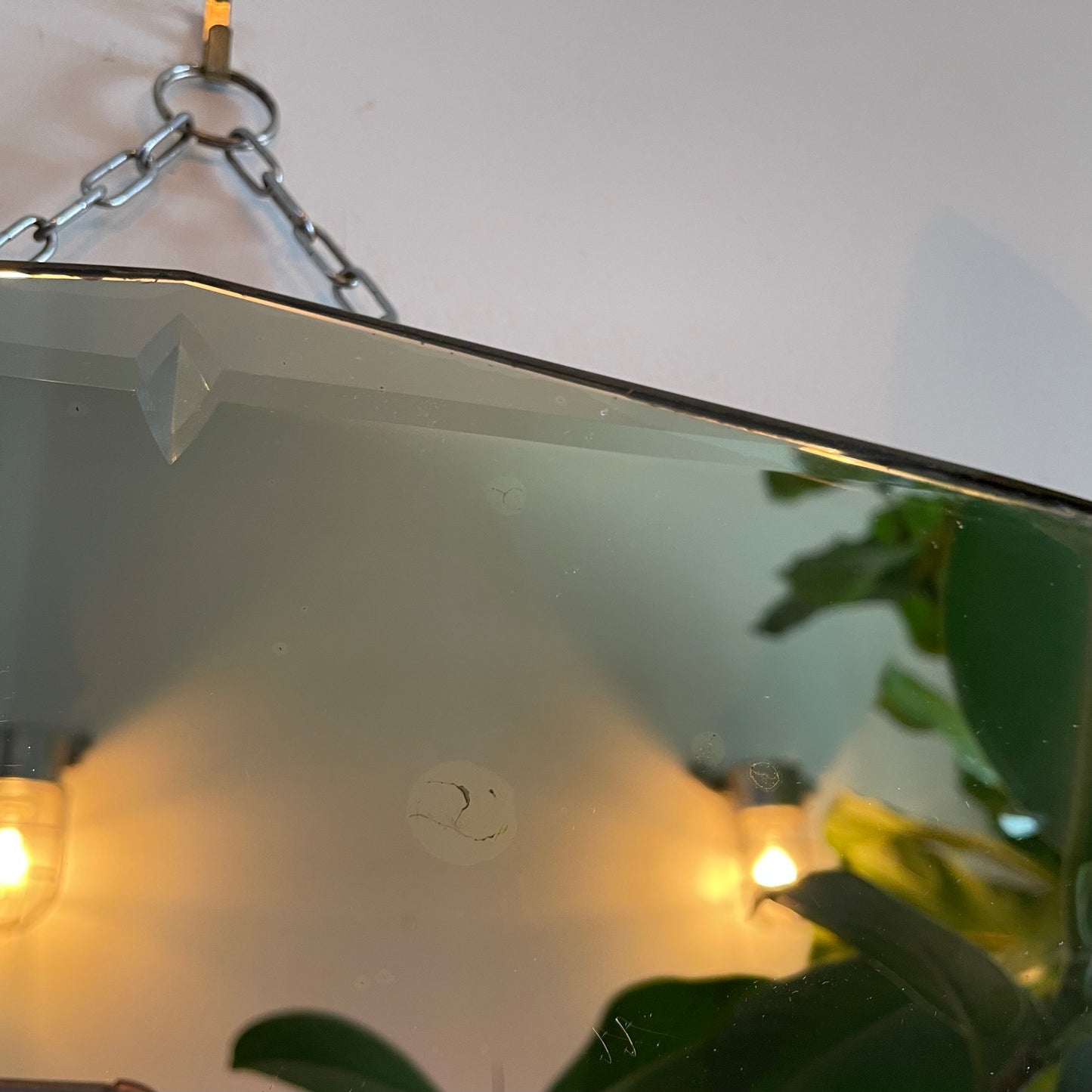 Antique beveled mirror - frameless Art deco mirror