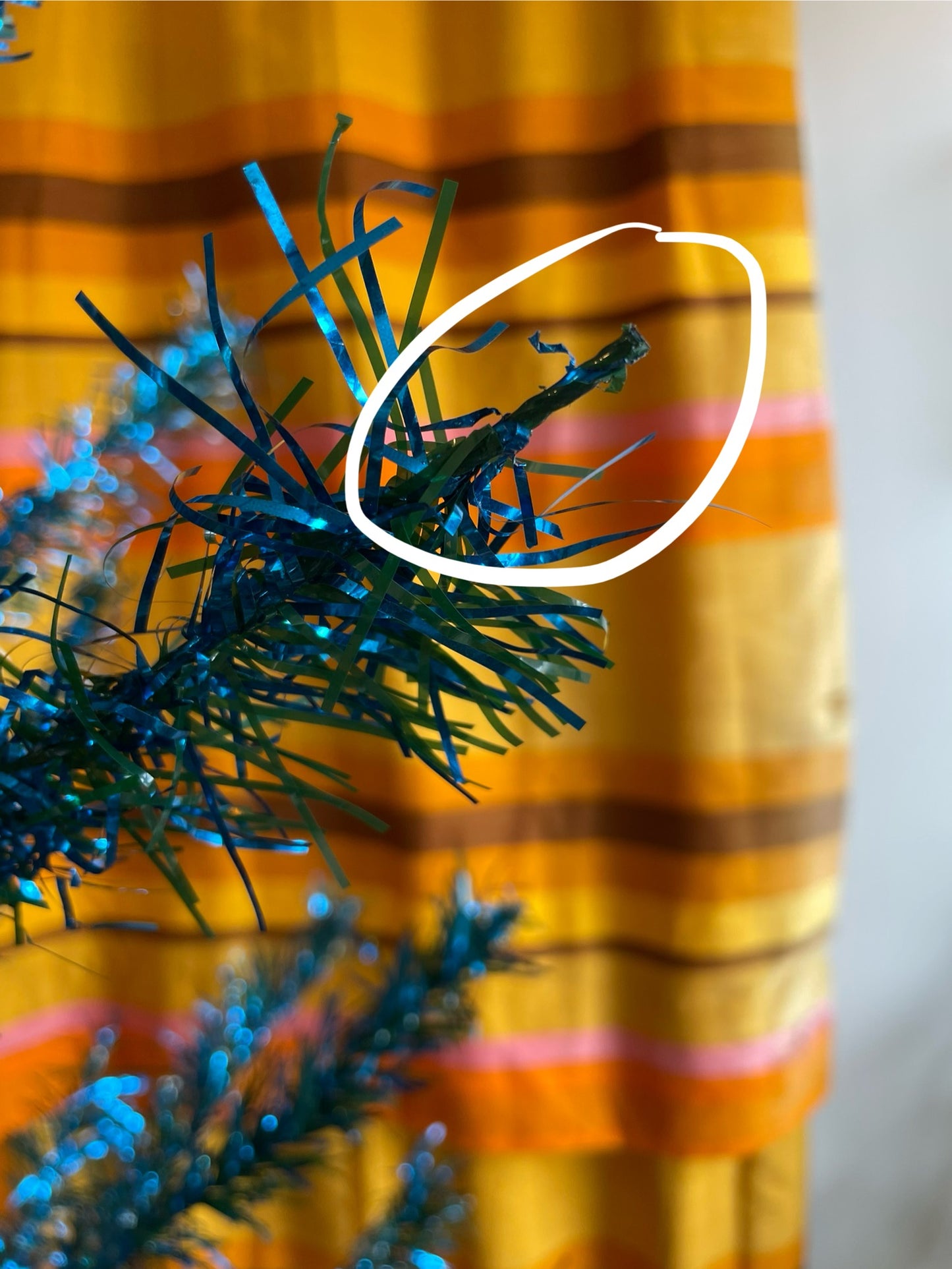 Blue Tui Tree - 7 foot Sparkly blue and green vintage Christmas tree - midcentury modern aluminum Xmas tree