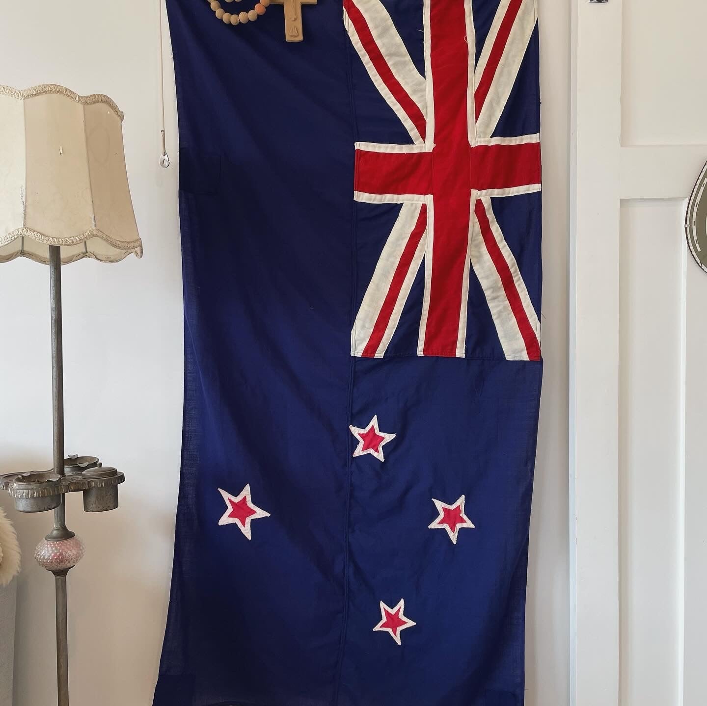 New Zealand flag - large wool stitched vintage flag