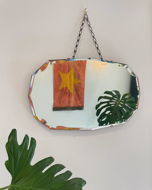 Marquise Diamond beveled mirror - antique art deco mirror