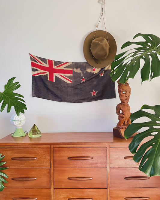 Antique New Zealand flag - printed cotton flag of Aotearoa NZ