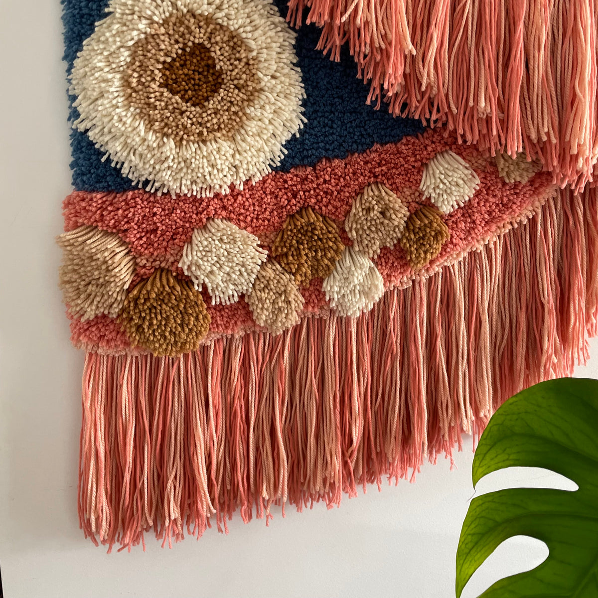 The Great Barrier Reef tapestry - vintage latch hook 3D macrame wall hanging