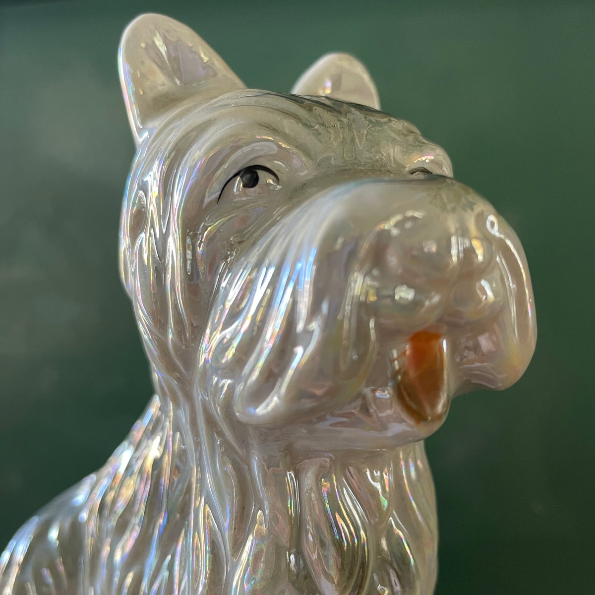 Vintage lusterware Scottish Terrier dog figurine - Scottie dog statuette