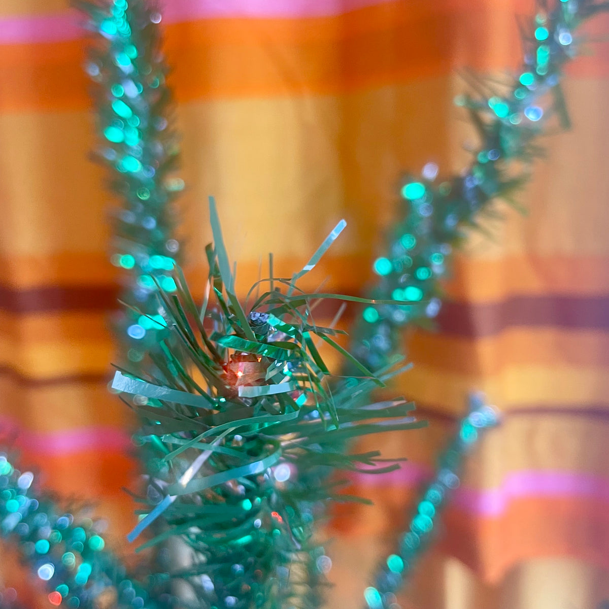 Authentic MCM vintage Christmas tree with original box / vintage artificial green tinsel tree