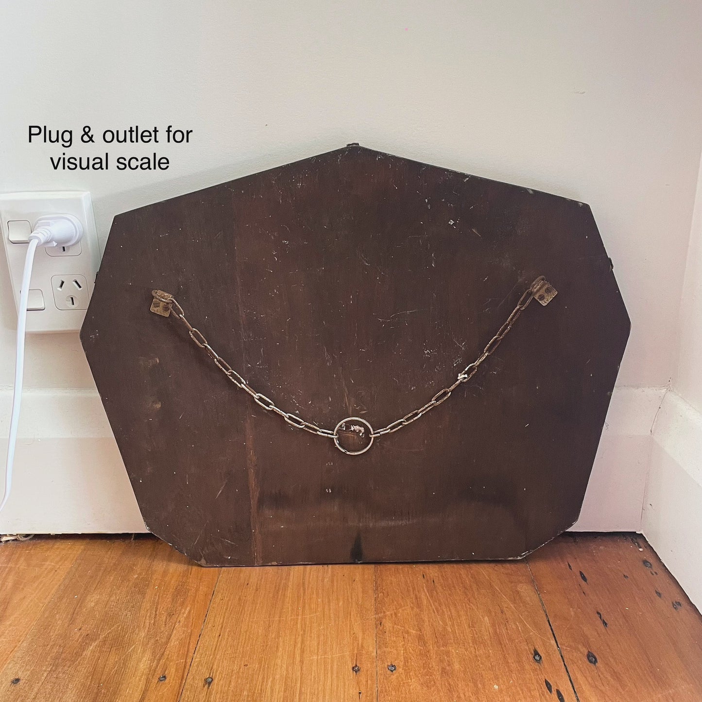 Frameless Art Deco mirror with pointed top