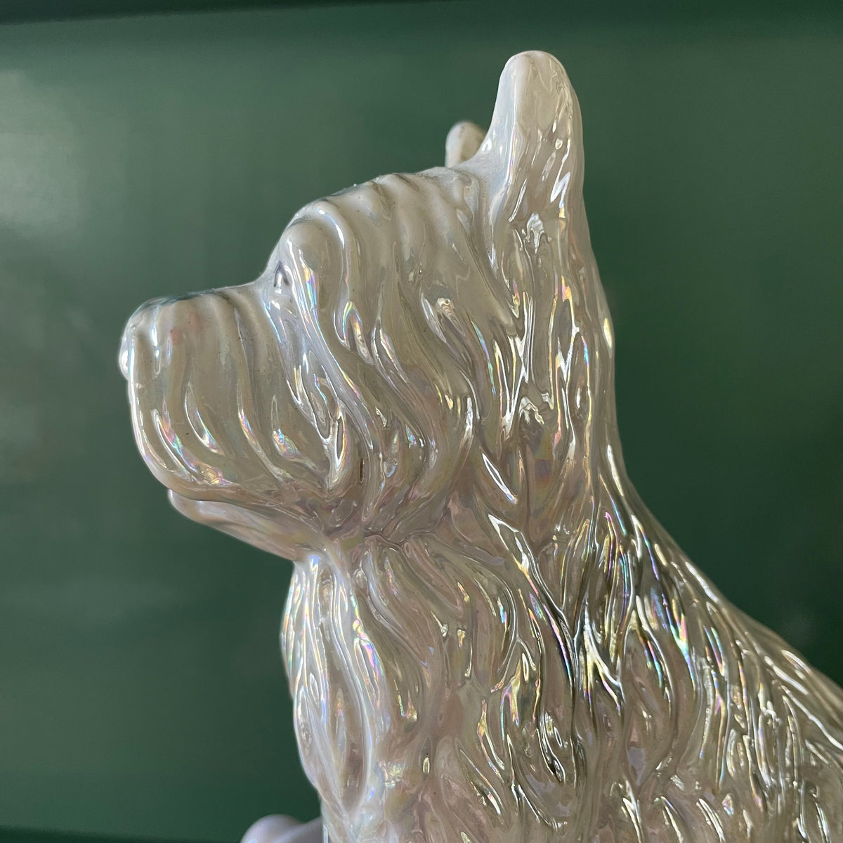 Vintage lusterware Scottish Terrier dog figurine - Scottie dog statuette
