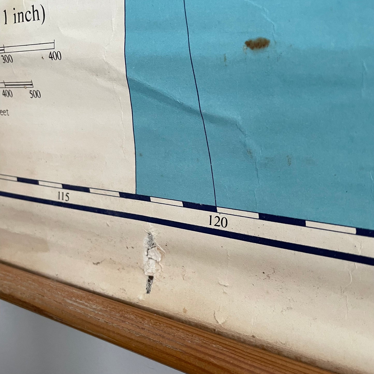 Authentic 1964 vintage map of Australia and New Zealand - large canvas pull down chart