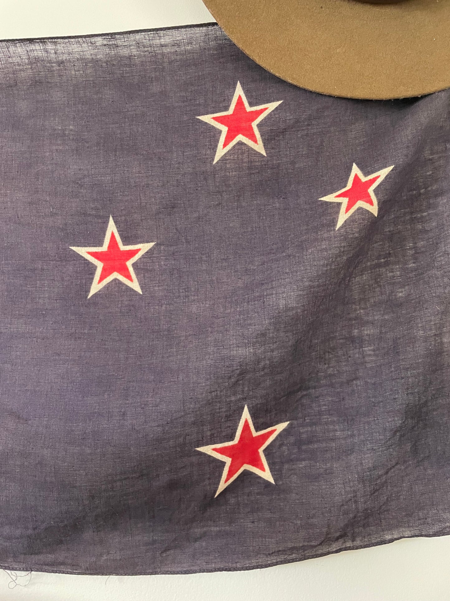 Antique printed cotton flag of New Zealand - small flag of Aotearoa NZ