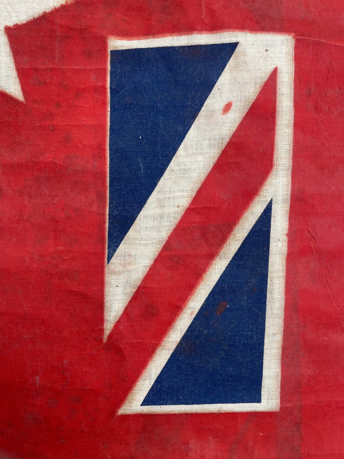 Antique painted parade flag - Australian Red Ensign Flag - vintage parade flag on pole