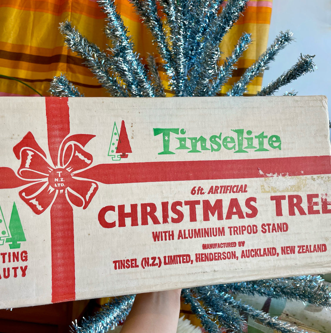 Cinderella Tree - vintage blue and silver aluminum Christmas tree / midcentury modern Xmas tree