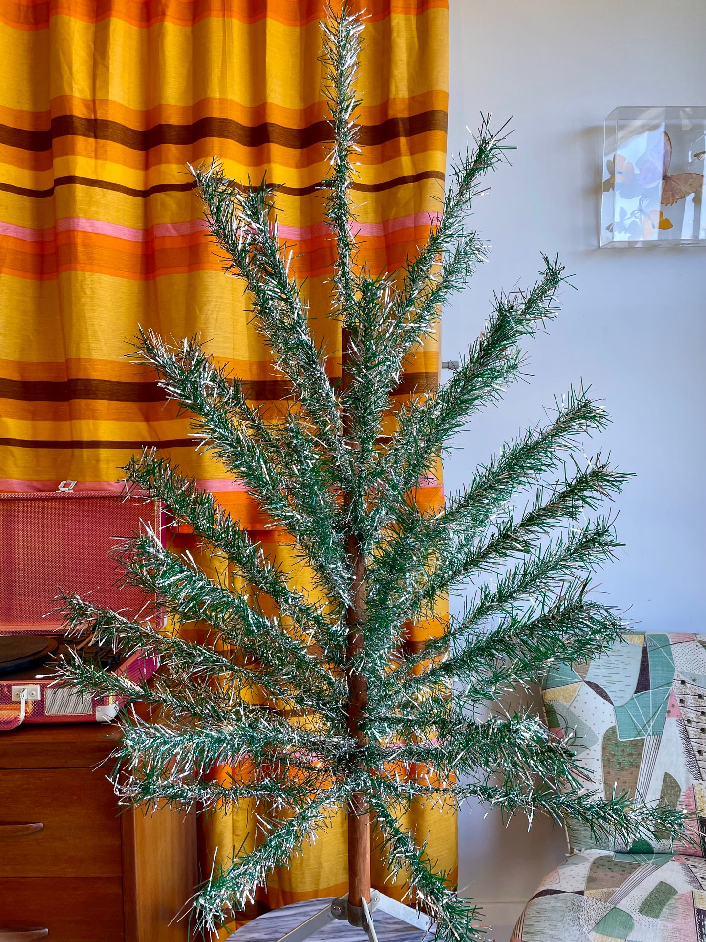 Good Vibes Tree - Authentic atomic aluminum Christmas tree / vintage tinsel tree