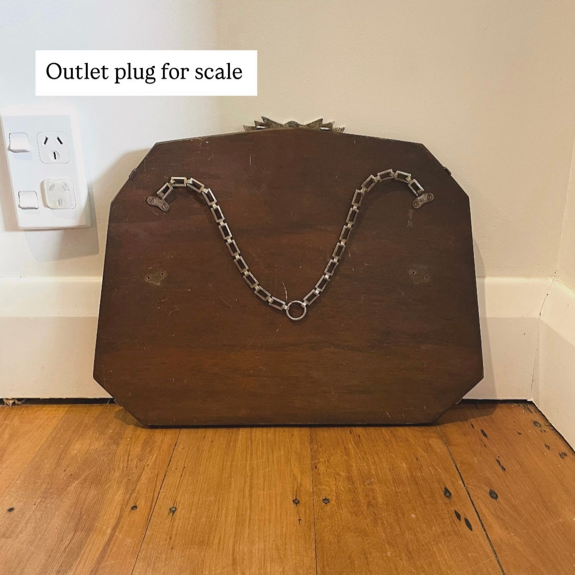 1930s Art Deco mirror with decorative metal topper