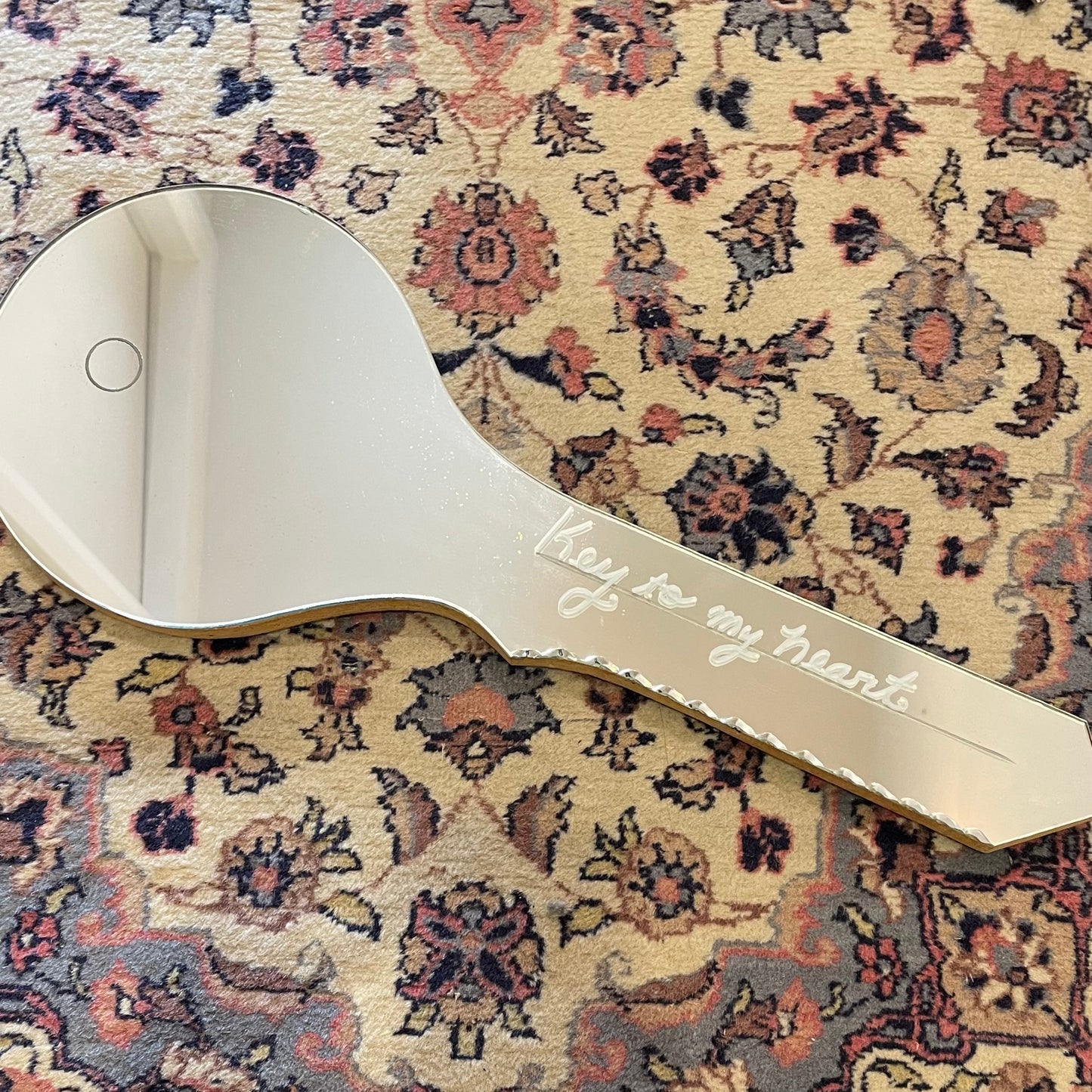 Key mirror - Midcentury modern mirror in key shape