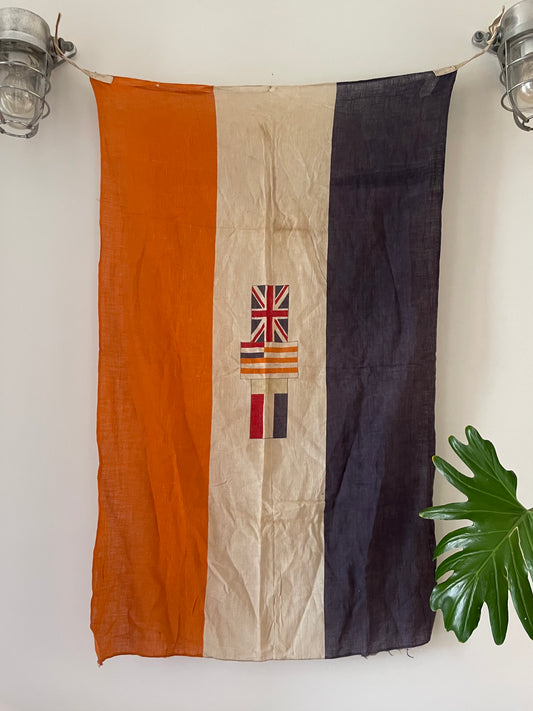 Vintage South African flag - antique printed cotton flag