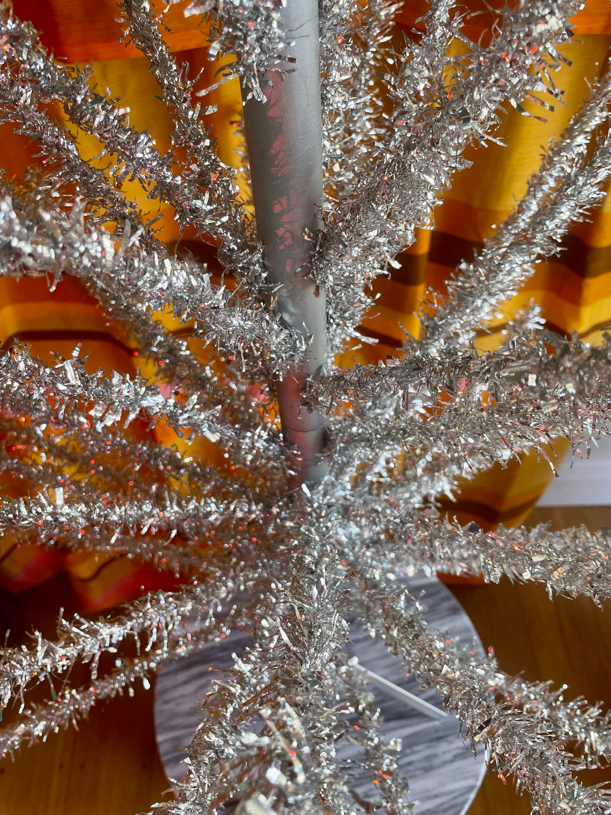 1960s Midcentury Modern metallic silver Christmas tree - 4 foot