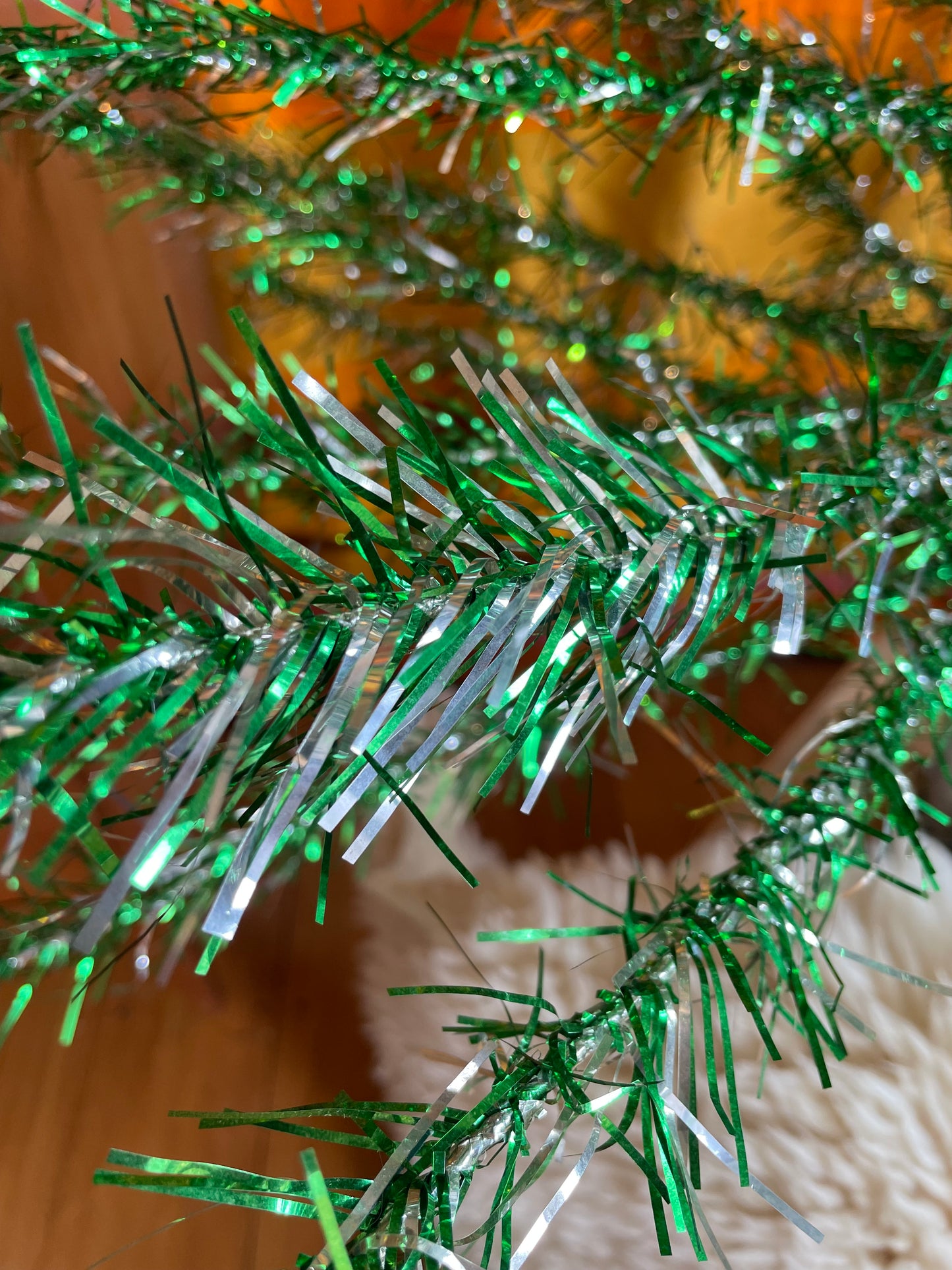 Merry & Bright - Sparkly green and silver vintage Christmas tree - 5 foot midcentury modern aluminum Xmas tree
