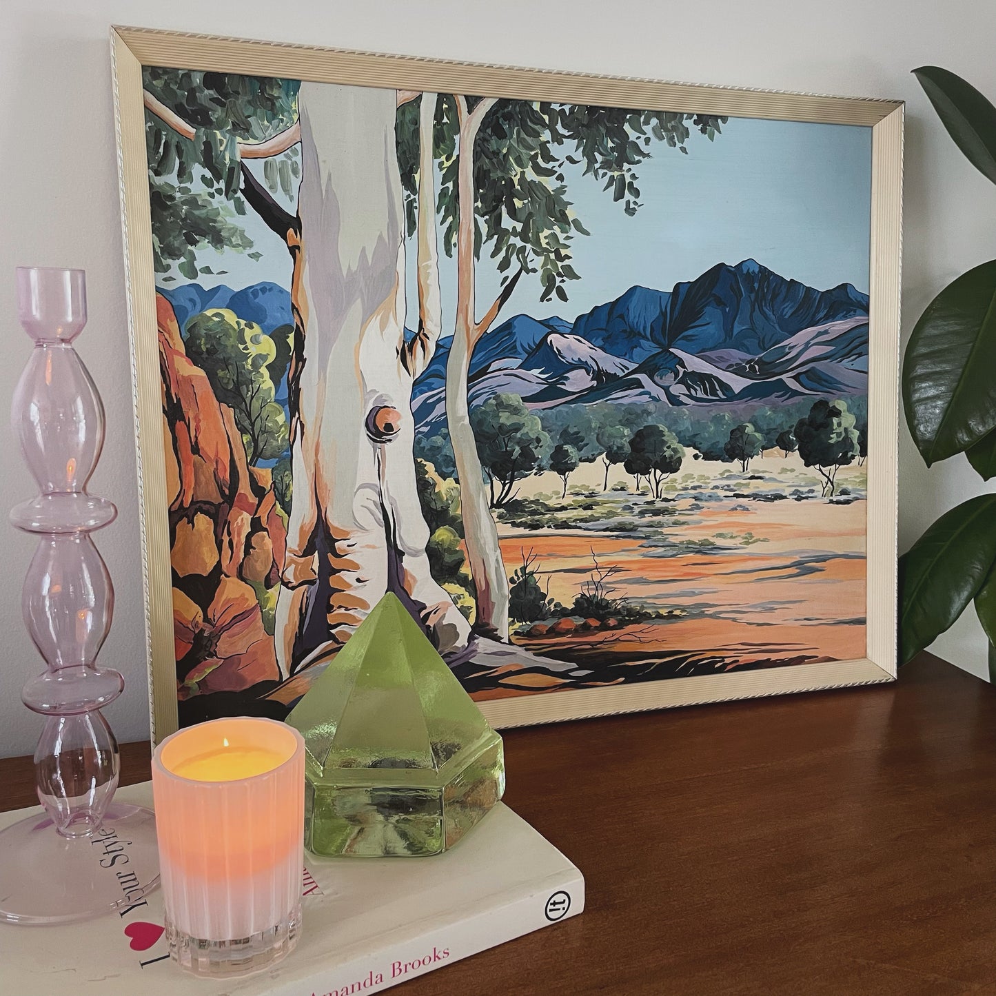 1974 Study of painting by Australia aboriginal artist Albert Namatjira