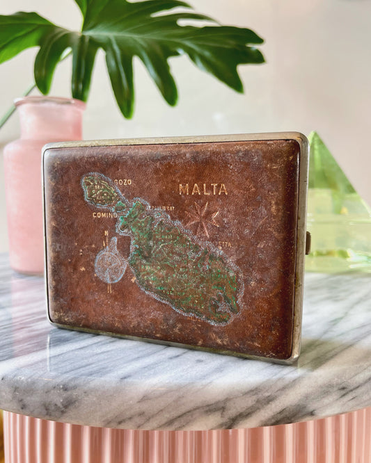 Island of Malta vintage cigarette case / card holder / wallet