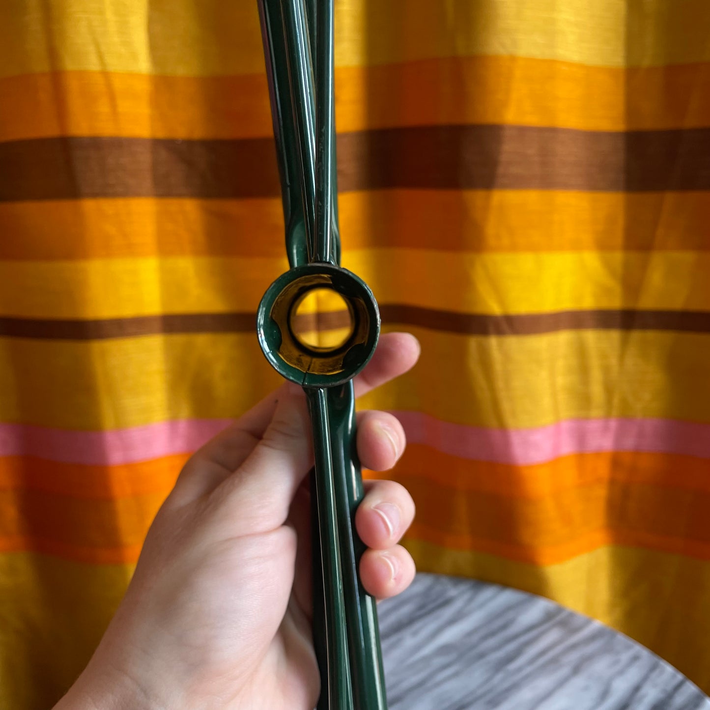 Vintage metal Christmas Tree Stand / green collapsible Xmas tree stand