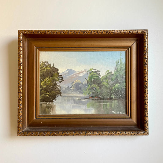 Original signed oil painting of Lake Moeraki in Haast, New Zealand