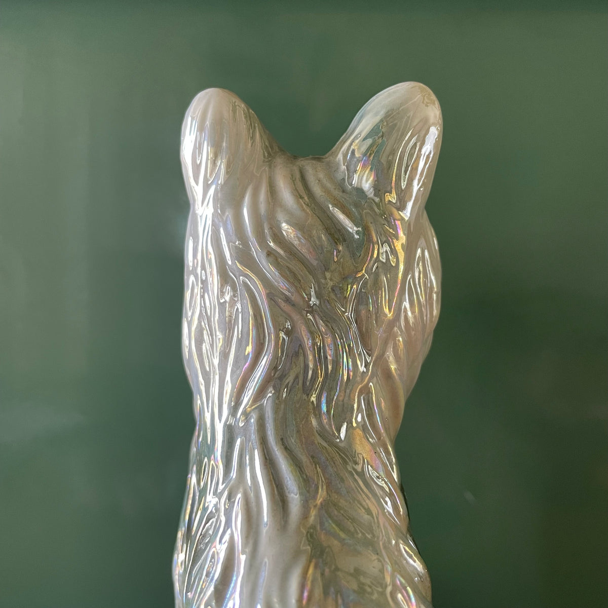 Vintage lusterware Scottish Terrier dog figurine - Scottie dog statuette