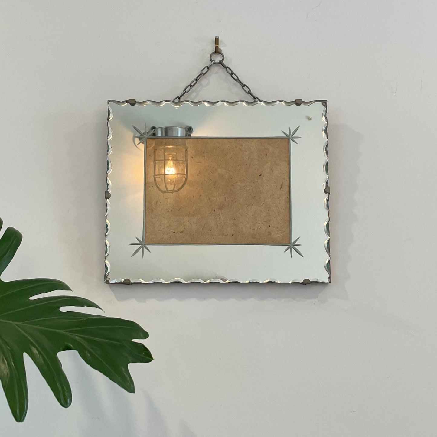 Art Deco mirror frame - vintage hanging picture frame with mirror surround