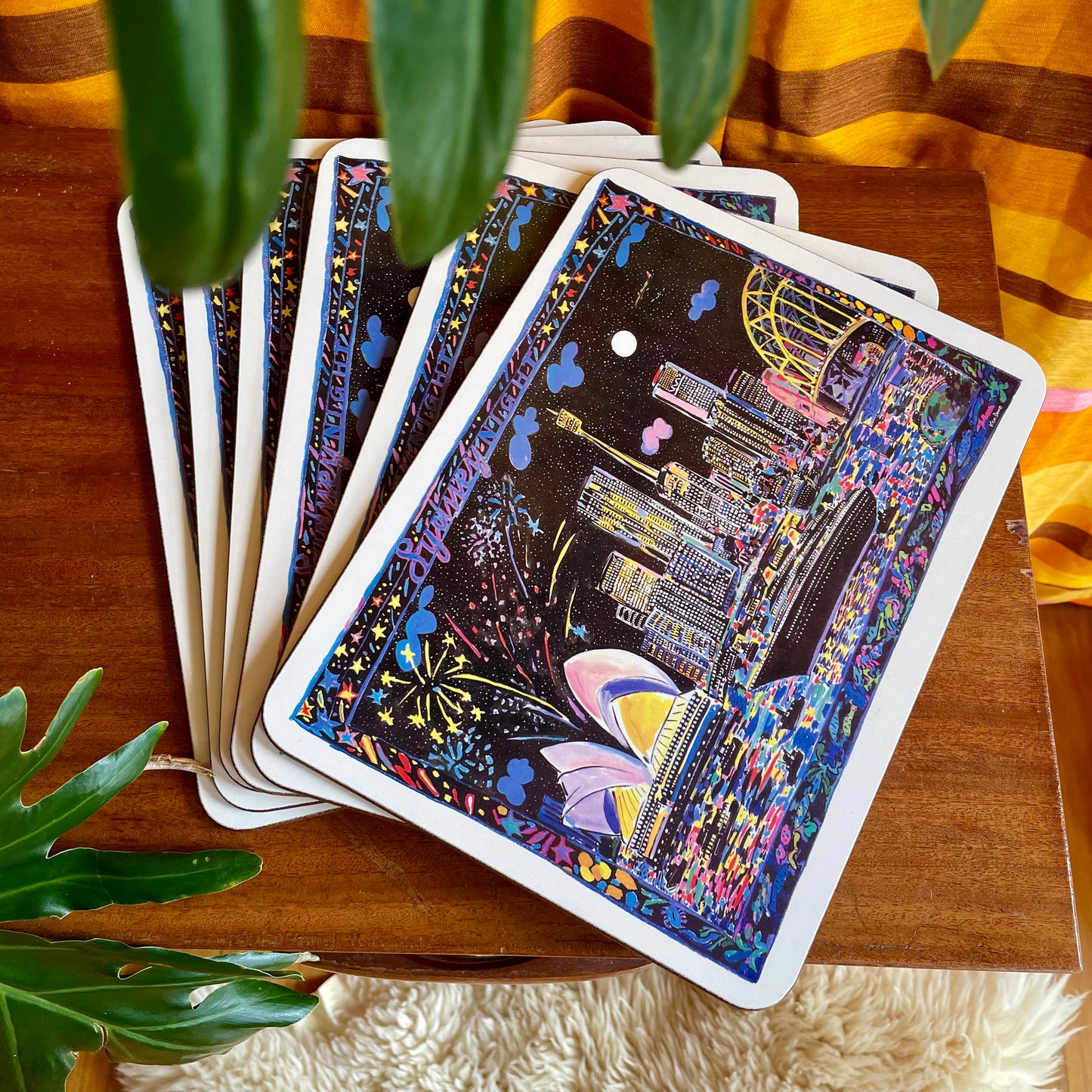 Set of 6 Ken Done Sydney Night placemats in original box