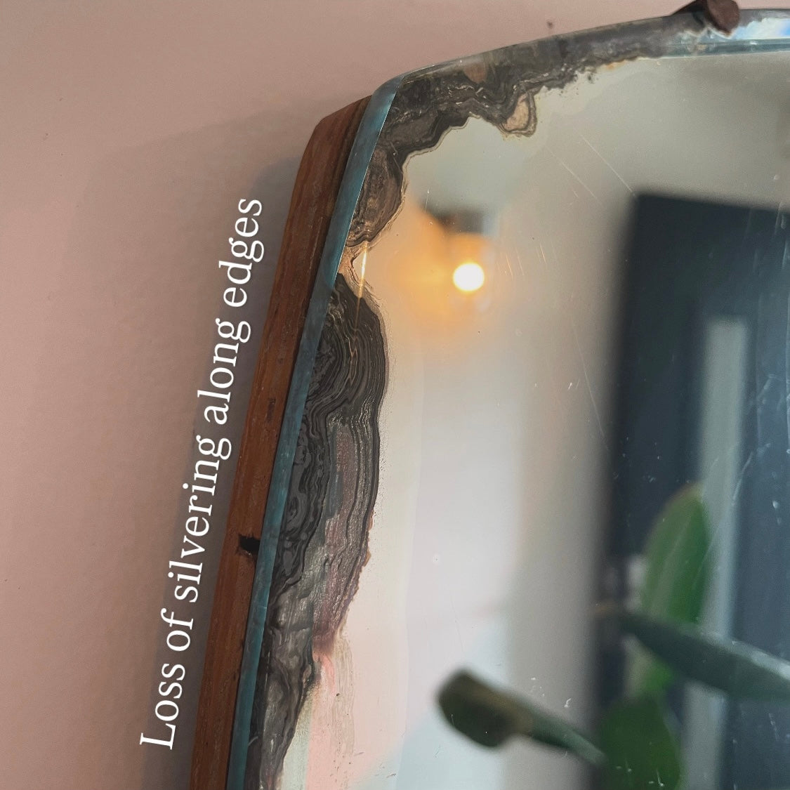 Retro mirror with beveled edges - vintage bathroom vanity mirror