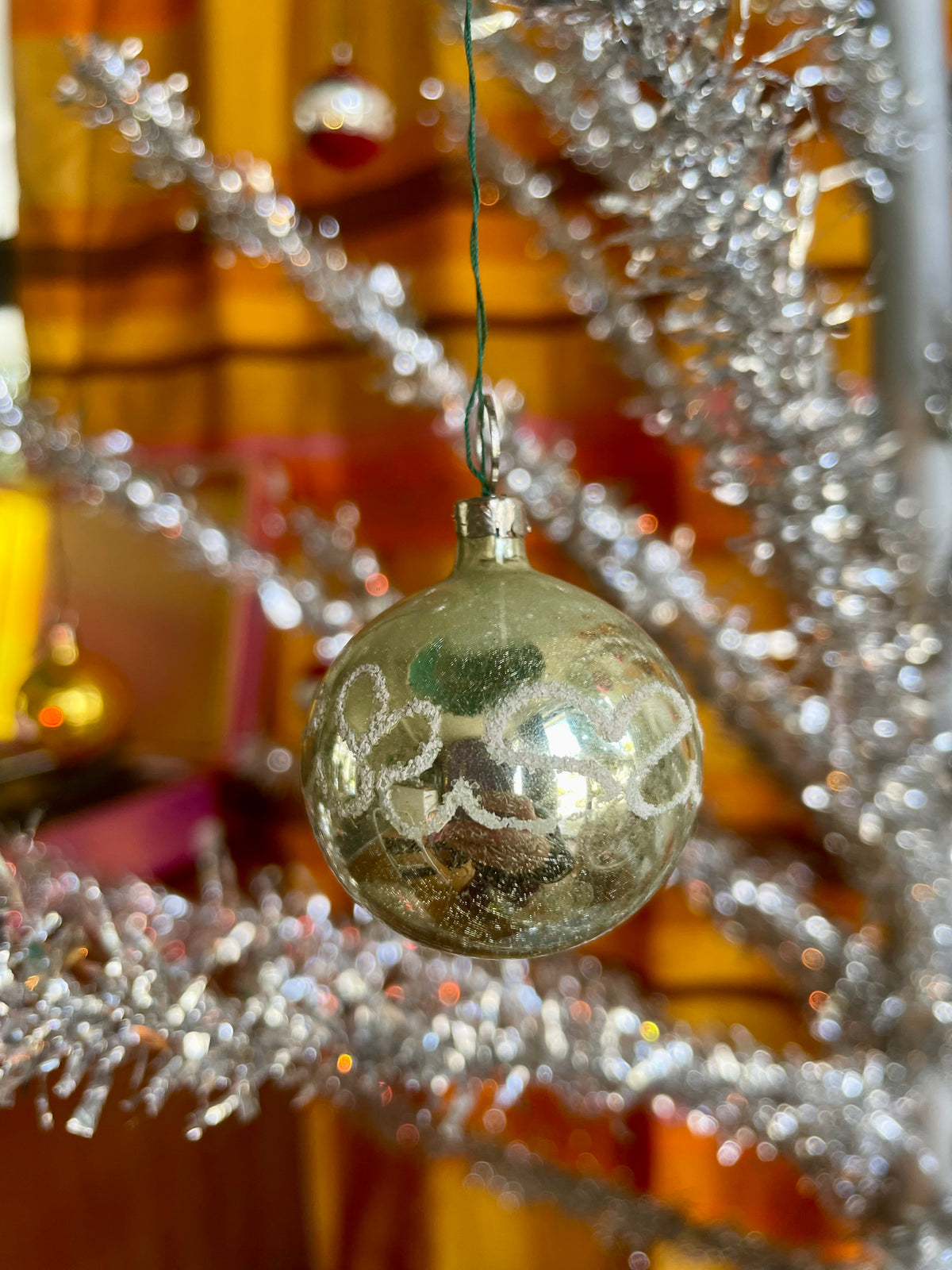 1960s Midcentury Modern metallic silver Christmas tree - 4 foot