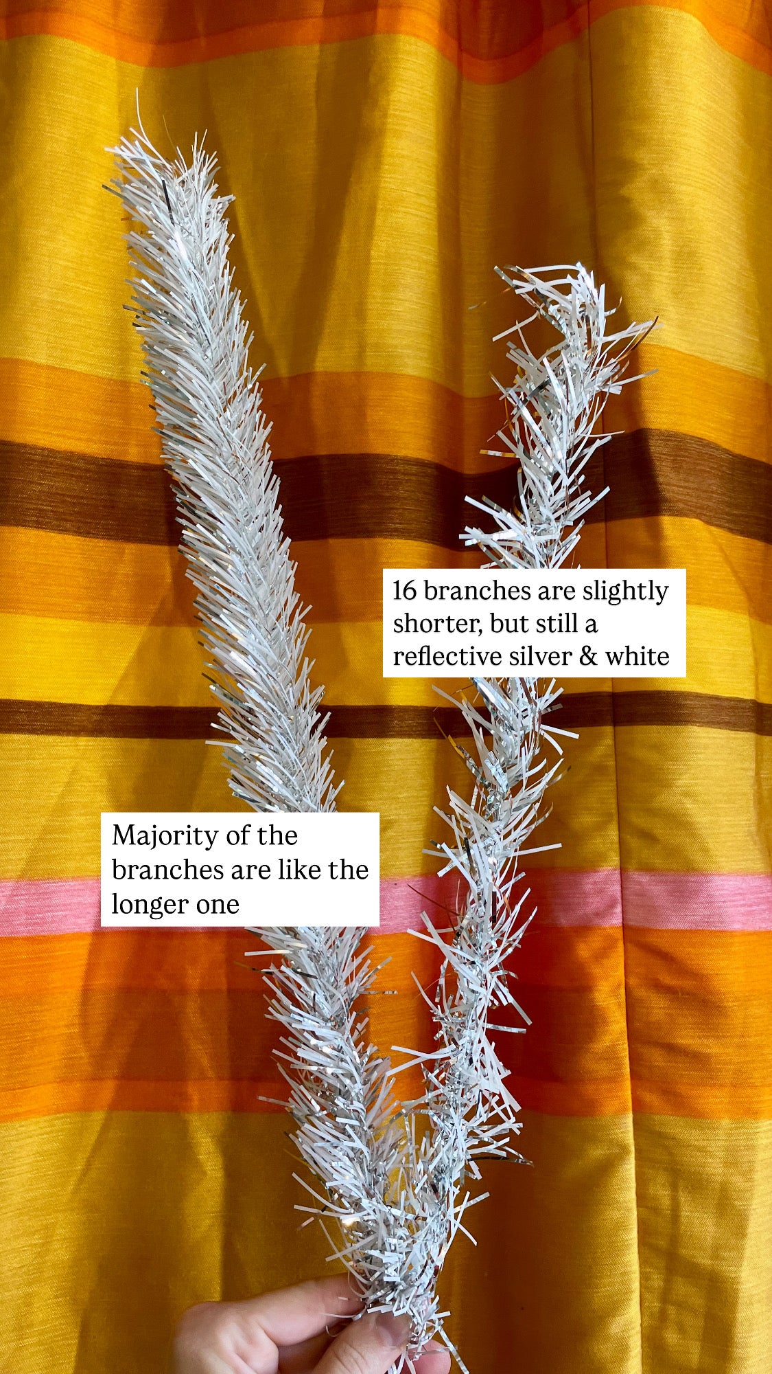 Fairy light tree - 7 foot Vintage silver & white sparkly Christmas tree - midcentury modern aluminum xmas tree