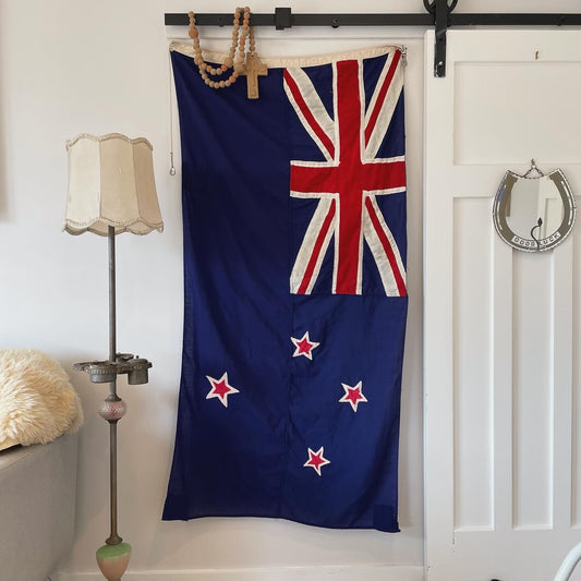 New Zealand flag - large wool stitched vintage flag