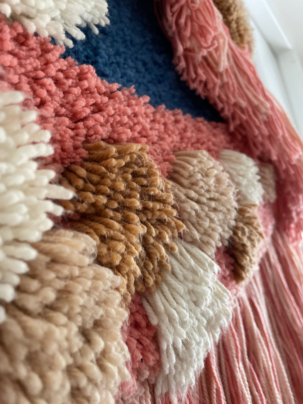 The Great Barrier Reef tapestry - vintage latch hook 3D macrame wall hanging