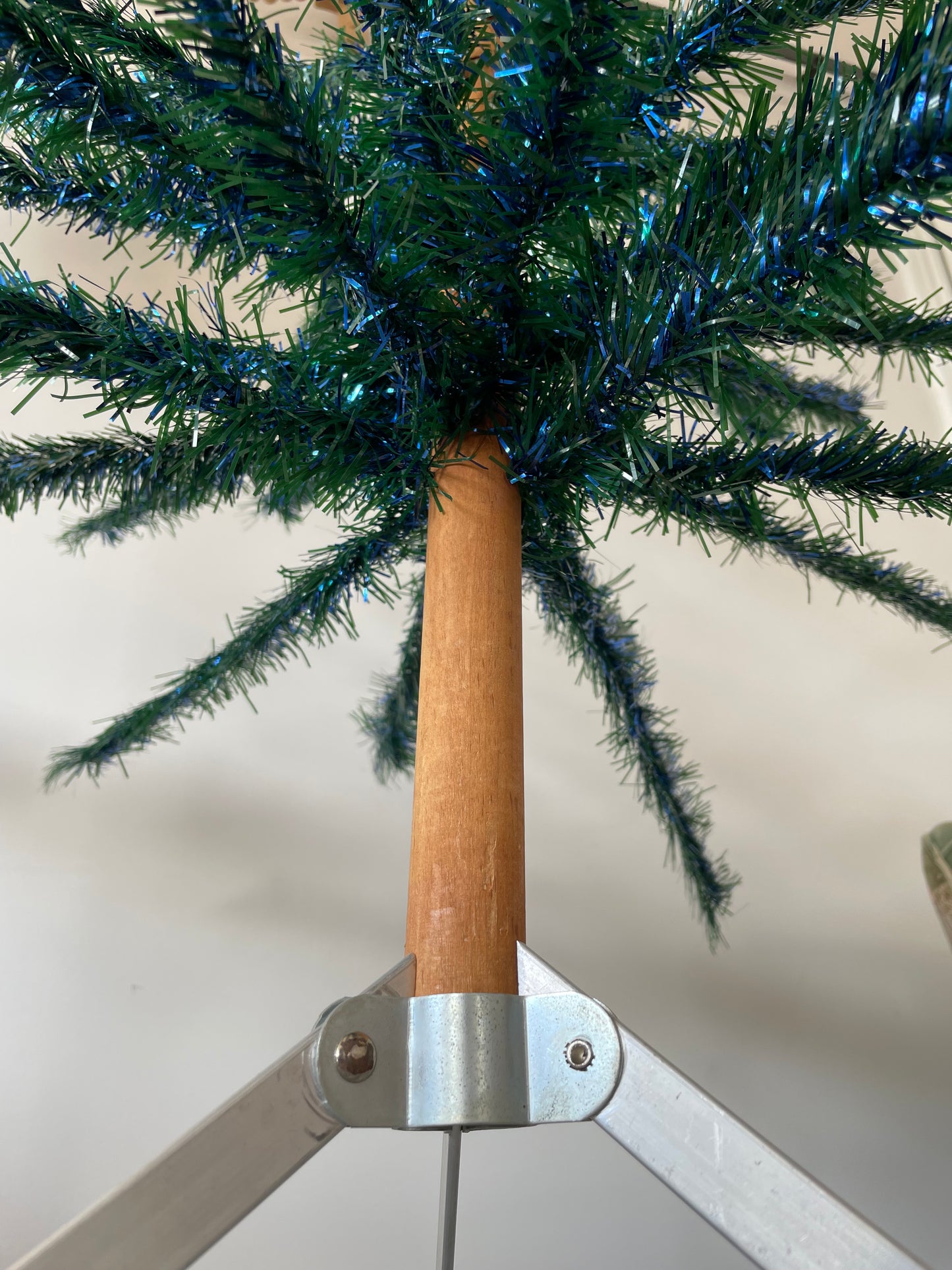 The Black Forest - vintage blue and green faux Christmas tree - midcentury modern Xmas tree