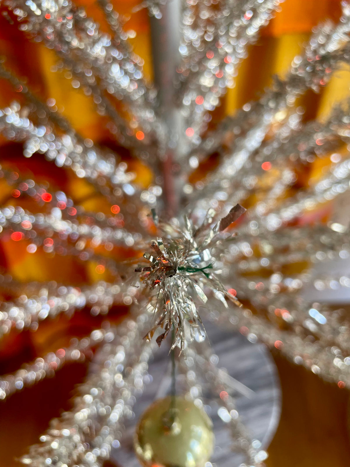 1960s Midcentury Modern metallic silver Christmas tree - 4 foot