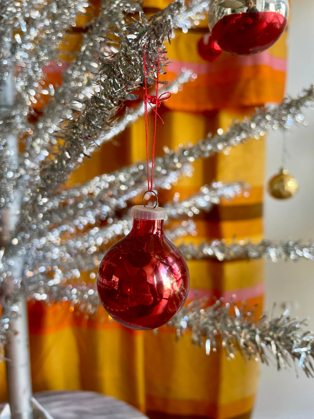 1960s Midcentury Modern metallic silver Christmas tree - 4 foot