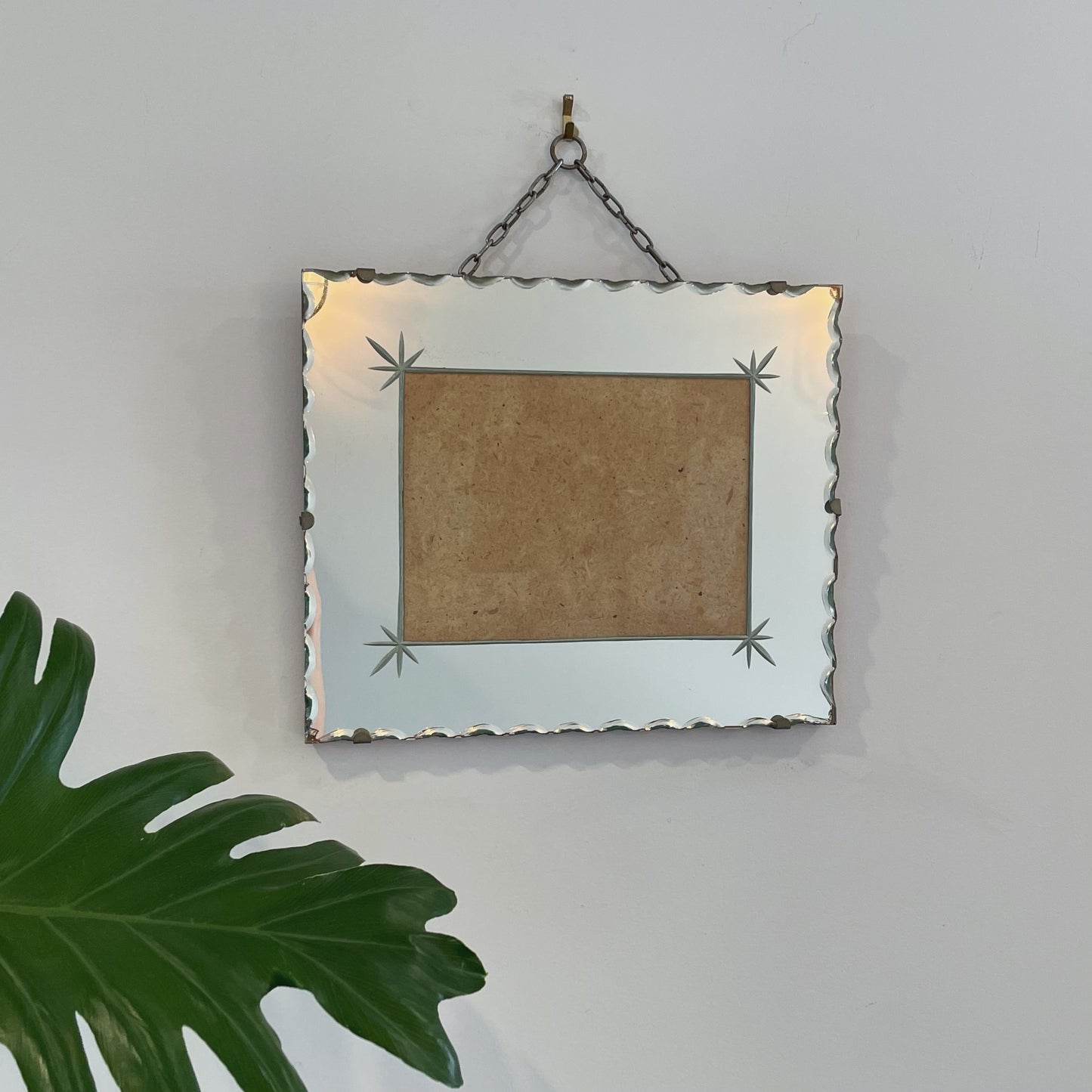 Art Deco mirror frame - vintage hanging picture frame with mirror surround